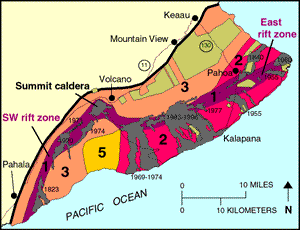 Hawaii Big Island lava hazard map