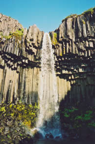 Fartifoss columnar basalt waterfall