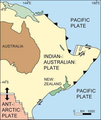 Tectonic setting of New Zealand