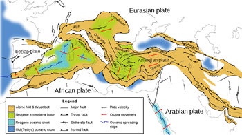 Tectonic map Europe. Click to enlarge