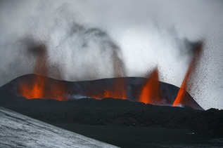 Iceland volcano Eyjafjallajokull fissure eruption  2010